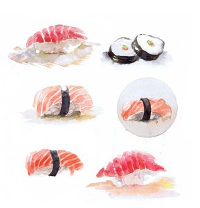 sushi paintings